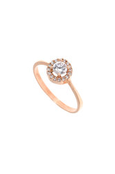 Δαχτυλίδι, Ροζέτα με ζιργκόν, σε ροζ χρυσό Κ14 / 1DA2846 logo / 7.40 mm