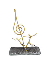 Διακοσμητικό Δώρο Γραφείου Καρτοθήκη κλειδί τού Σολ με χορευτές 2ΚΘ0008 / κατασκευασμένο από ανακυκλωμένο αλουμίνιο και ορείχαλκο