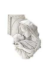 θρησκευτική εικόνα, κεραμική ανάγλυφη με νωπογραφία, Παναγία Γλυκοφιλούσα / 2ΕΙ0214 / 290 x 420 mm