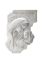 θρησκευτική εικόνα, κεραμική ανάγλυφη με νωπογραφία, Παναγία Βρεφοκρατούσα / 2ΕΙ0216 l/ 330 x 500 mm