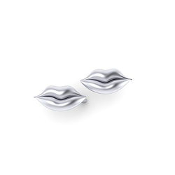 Νεανικά Μοντέρνα Σκουλαρίκια 1026 κολλητά στο αυτί - χείλια / Ασημένια, χειροποίητα, λευκά επιπλατινωμένα