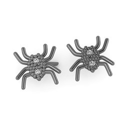 Νεανικά Μοντέρνα Σκουλαρίκια 1049 κολλητά στο αυτί - αράχνες / Ασημένια, χειροποίητα, μαύρα επιροδιωμένα
