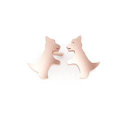 Νεανικά Μοντέρνα Σκουλαρίκια 1081 κολλητά στο αυτί - σκυλάκια / Ασημένια, χειροποίητα, ροζ επιχρυσωμένα 