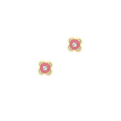 παιδικά σκουλαρίκια, σταυροί με σμάλτο και ζιργκόν, σε χρυσό 9 καρατίων / 1SK2211