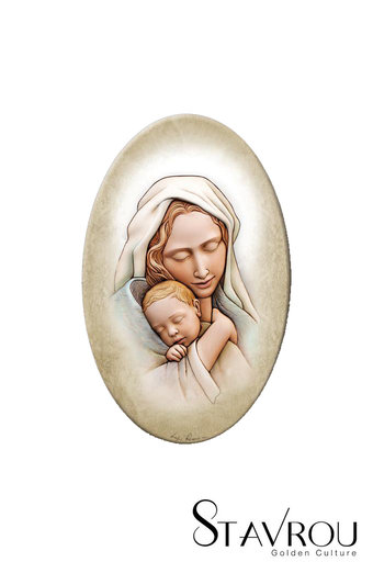 εικόνα Παναγία Βρεφοκρατούσα, oval, ζωγραφισμένη σε ξύλο / 2ΕΙ0256 logo