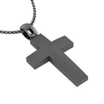Βαπτιστικός Ανδρικός Σταυρός 190 / Ασημένιος, χειροποίητος, μαύρος επιροδιωμένος
