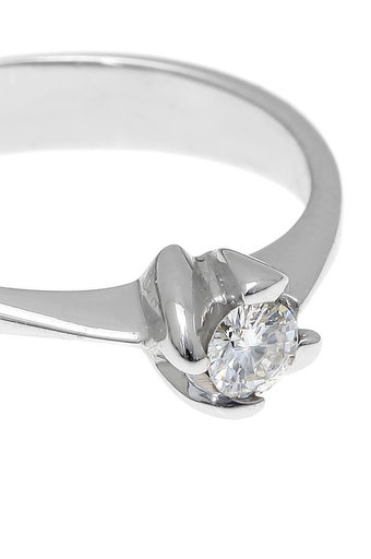 γυναικείο δαχτυλίδι, μονόπετρο με brilliant 0.18 ct, χειροποίητο, σε λευκό χρυσό 18 καρατίων / 1DA2896 - λεπτομέρεια