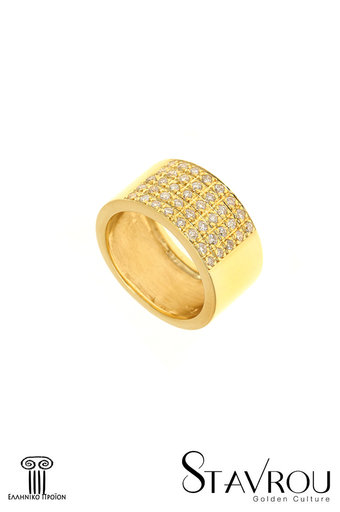 γυναικείο δαχτυλίδι, σεβαλιέ, με brilliant 0.55 ct, σε χρυσό Κ18 / 1DA2890 logo