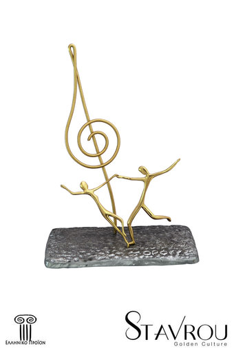 Διακοσμητικό Δώρο Γραφείου Καρτοθήκη κλειδί τού Σολ με χορευτές 2ΚΘ0008 / κατασκευασμένο από ανακυκλωμένο αλουμίνιο και ορείχαλκο