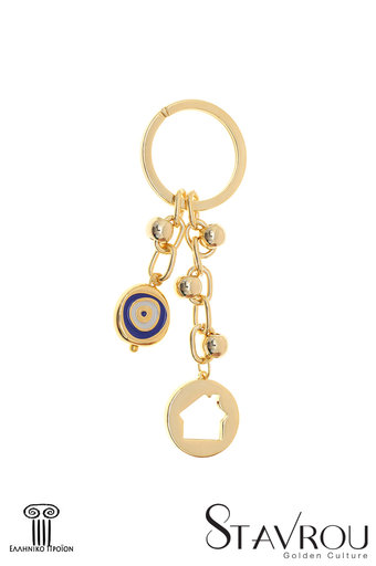 Μπρελόκ - Κλειδοθήκη με σπιτάκι και μάτι, κατασκευασμένο από ορείχαλκο / 2ΜΡ0081 logo